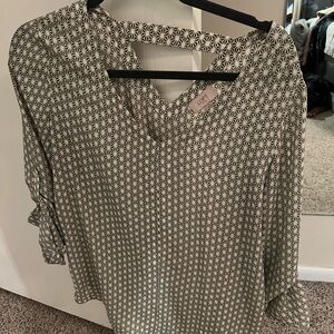 Sage green patterned blouse - LOFT
